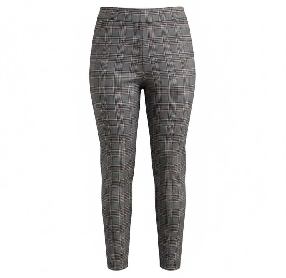 Soho Apparel Ltd. Ankle Length Plaid Ponte Knit Pants